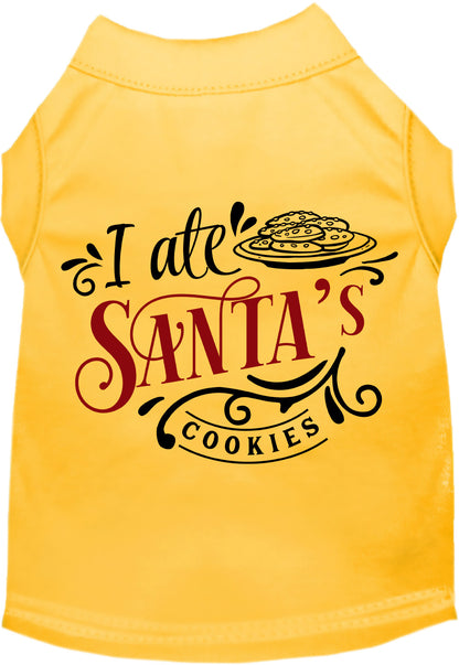 Yellow 'I Ate Santa's Cookies' pet shirt