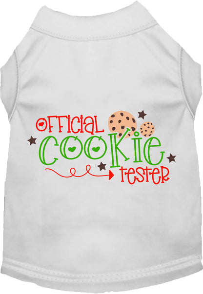 White Official Cookie Tester pet shirt