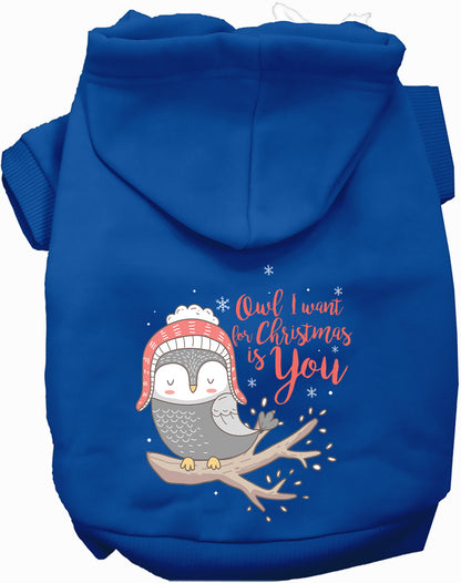 Owl I Want For Christmas Pet Hoodie