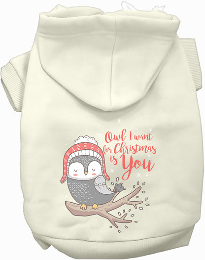 Owl I Want For Christmas Pet Hoodie