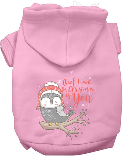 Owl I Want For Christmas Pet Hoodie