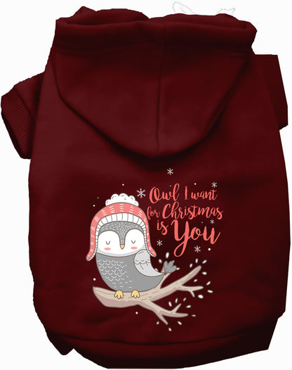 Owl I Want For Christmas Pet Hoodie