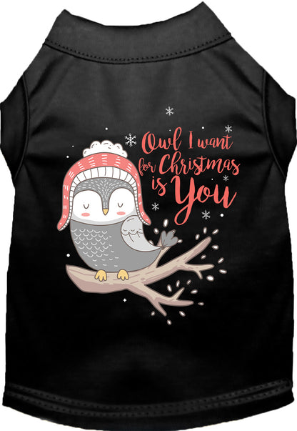 Owl I Want For Christmas Pet Shirt