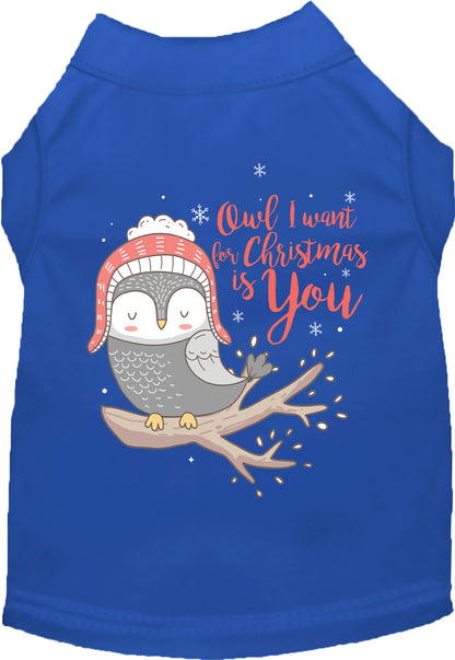 Owl I Want For Christmas Pet Shirt