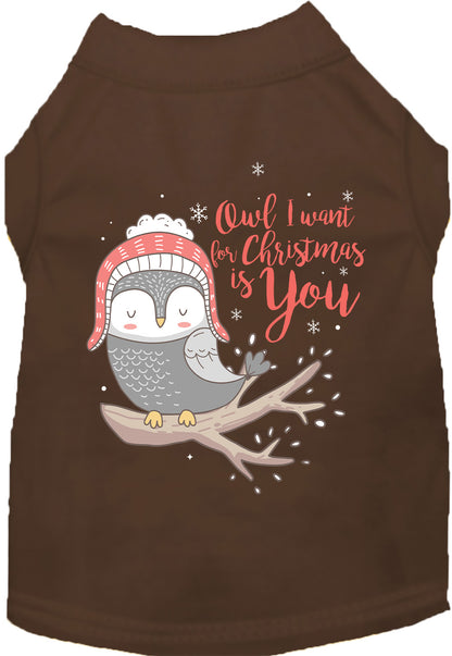 Owl I Want For Christmas Pet Shirt