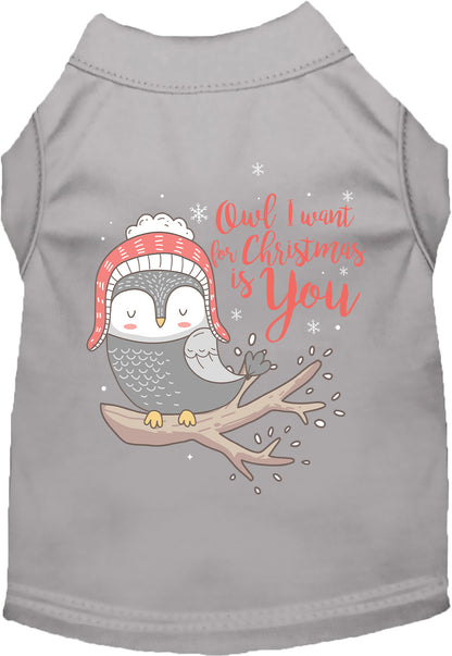 Owl I Want For Christmas Pet Shirt