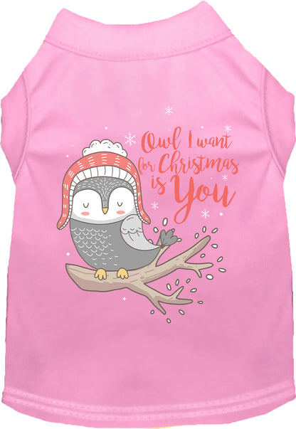 Owl I Want For Christmas Pet Shirt