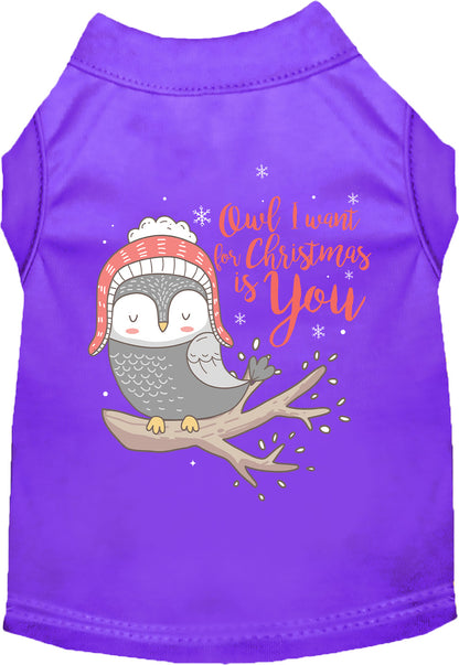 Owl I Want For Christmas Pet Shirt