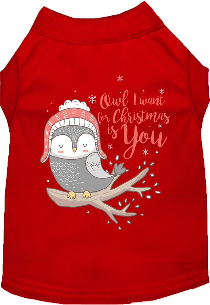 Owl I Want For Christmas Pet Shirt