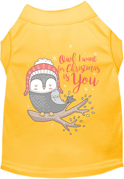 Owl I Want For Christmas Pet Shirt