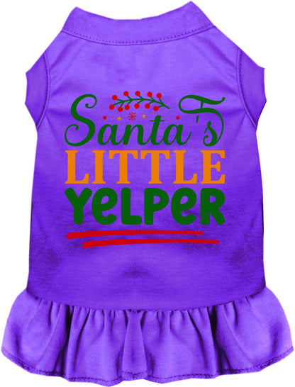 Purple Santa's Little Yelper pet dress