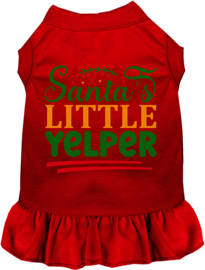 Red Santa's Little Yelper pet dress