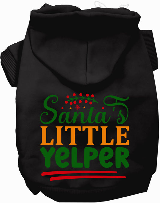 Black Santa's Little Yelper pet hoodie