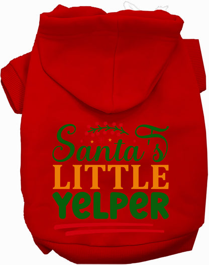 Red Santa's Little Yelper pet hoodie