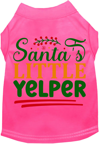 Pink Santa's Little Yelper pet shirt