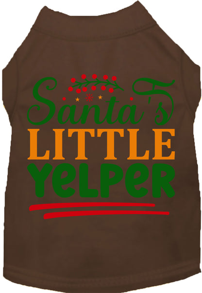 Brown Santa's Little Yelper pet shirt