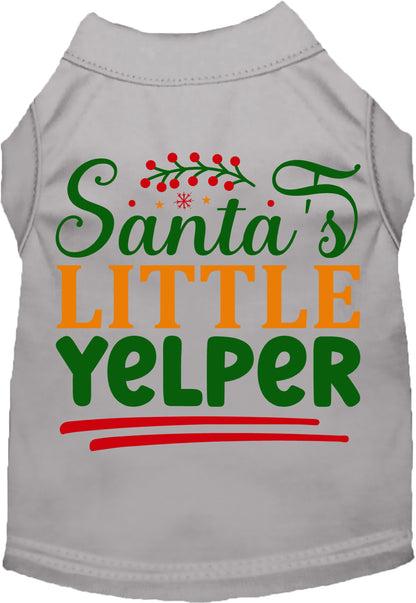 Gray Santa's Little Yelper pet shirt