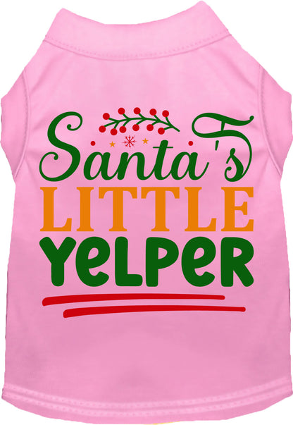 Light pink Santa's Little Yelper pet shirt