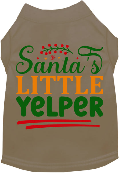 Tan Santa's Little Yelper pet shirt