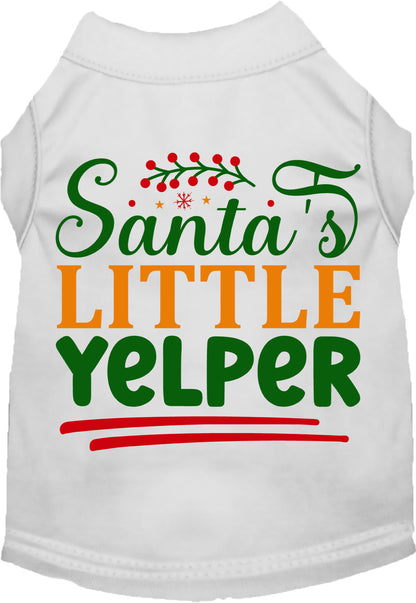 White Santa's Little Yelper pet shirt