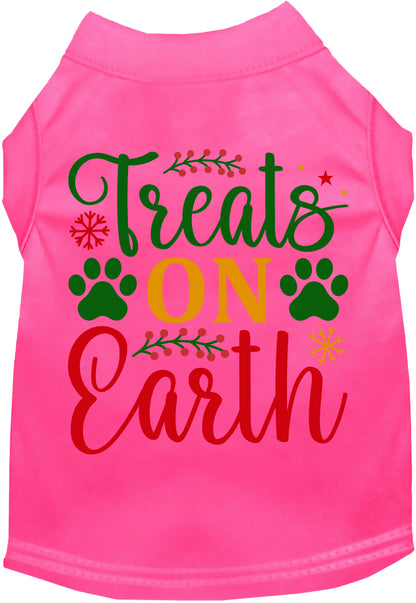 Pink Treats on Earth pet shirt with festive design