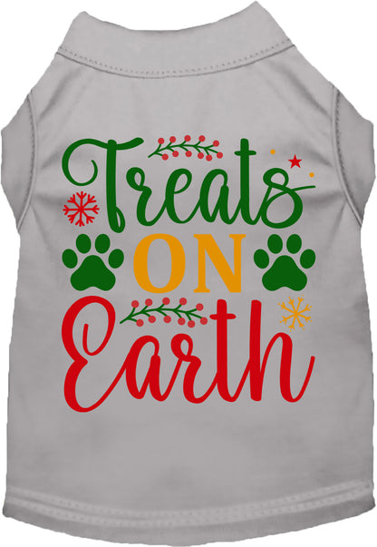 Gray Treats on Earth pet shirt with festive design