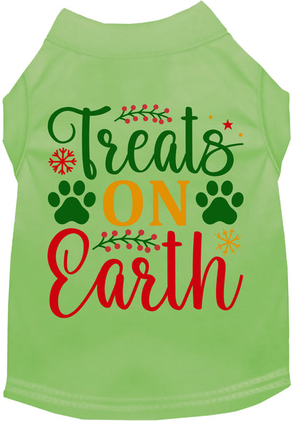 Green Treats on Earth pet shirt with festive design