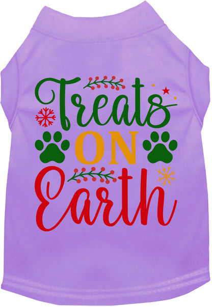 Purple Treats on Earth pet shirt with festive design