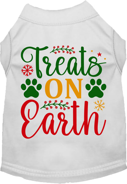 White Treats on Earth pet shirt with festive design