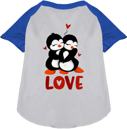 Blue-sleeved Penguin Love Pet Raglan Shirt