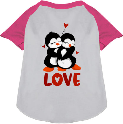 Pink-sleeved Penguin Love Pet Raglan Shirt