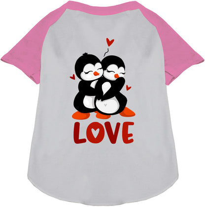 Light pink-sleeved Penguin Love Pet Raglan Shirt