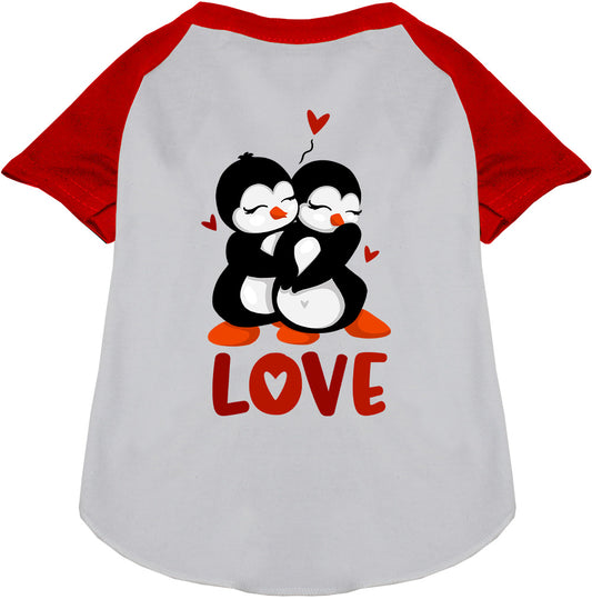 Red-sleeved Penguin Love Pet Raglan Shirt