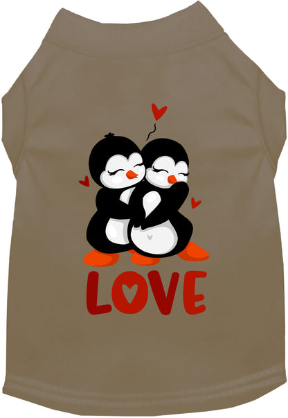 Brown Penguin Love Pet Shirt with hugging penguins