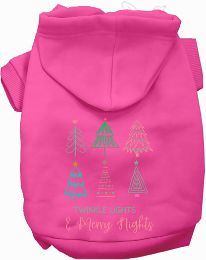 Pink pet hoodie with twinkle lights design