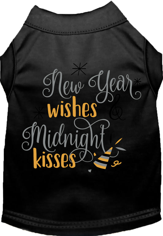 Black Midnight Kisses pet shirt with festive design