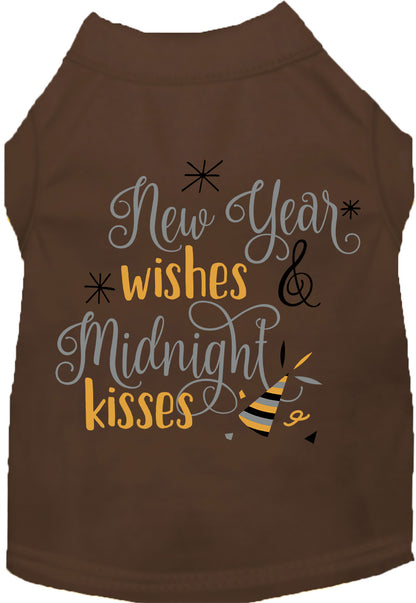 Brown Midnight Kisses pet shirt with festive design