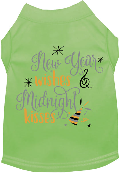 Green Midnight Kisses pet shirt with festive design