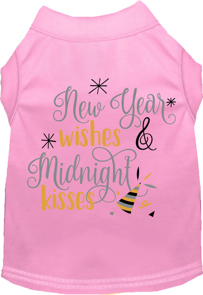 Light pink Midnight Kisses pet shirt with festive design