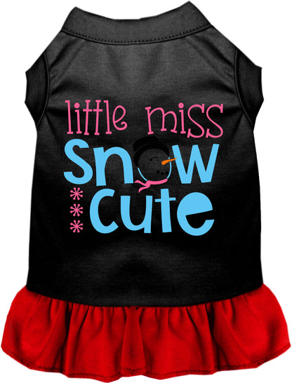 Black pet dress with red skirt, Little Miss Snow Cute design