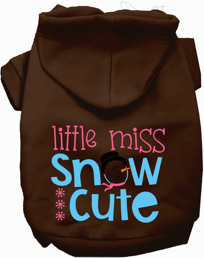 Brown Little Miss Snow Cute pet hoodie