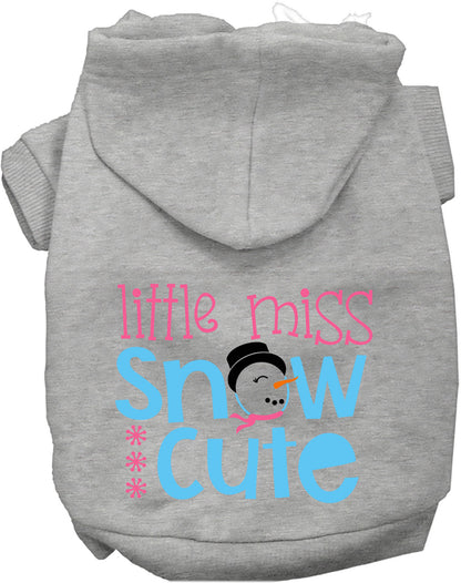 Gray Little Miss Snow Cute pet hoodie