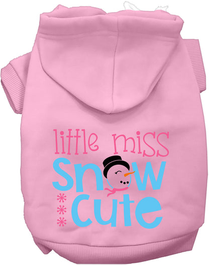 Pink Little Miss Snow Cute pet hoodie