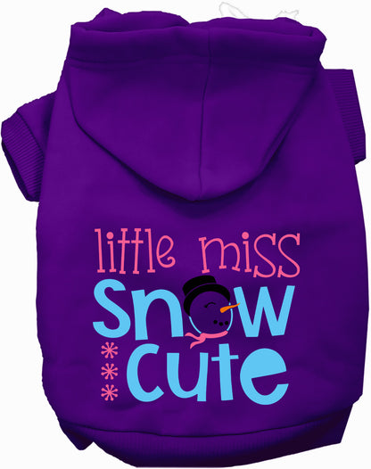 Purple Little Miss Snow Cute pet hoodie