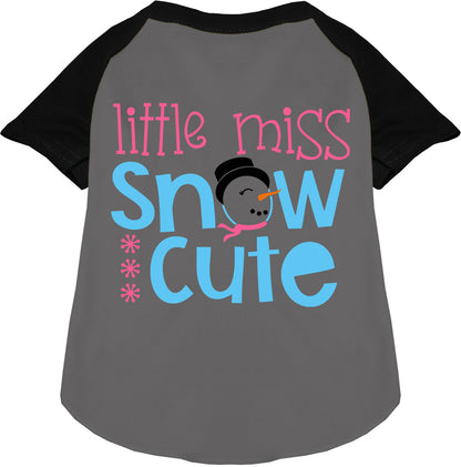 Black Little Miss Snow Cute Pet Raglan Shirt