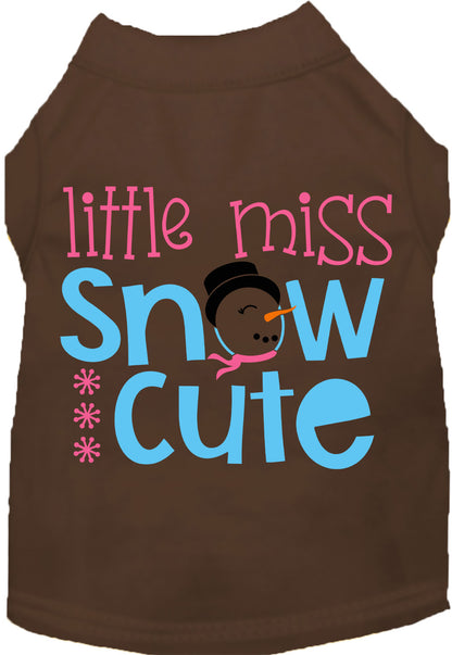 Brown Little Miss Snow Cute pet shirt