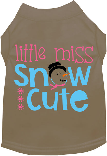 Tan Little Miss Snow Cute pet shirt