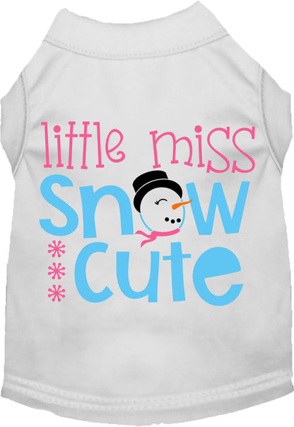 White Little Miss Snow Cute pet shirt