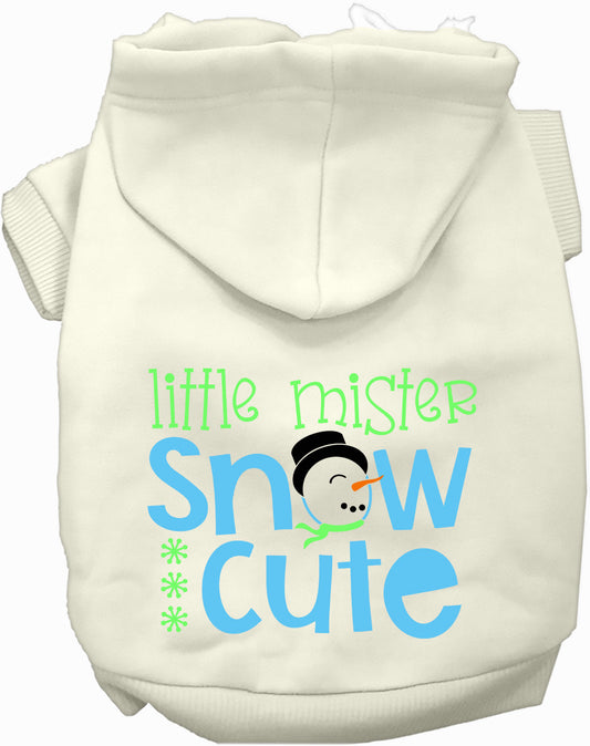 White Little Mister Snow Cute Pet Hoodie