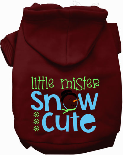 Maroon Little Mister Snow Cute Pet Hoodie